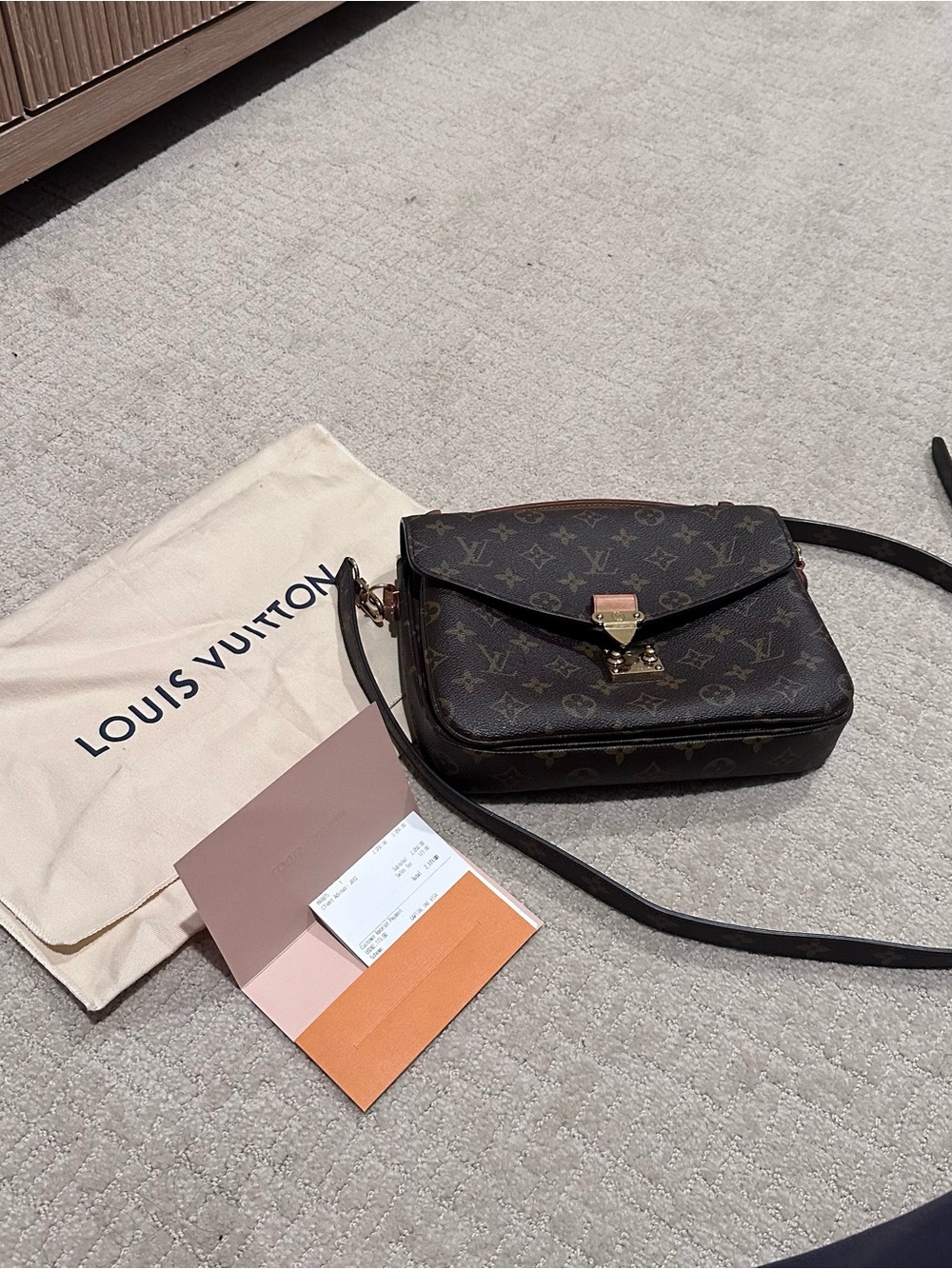 Louis Vuitton Monogram Crossbody Bag in Brown and Gold Hardware